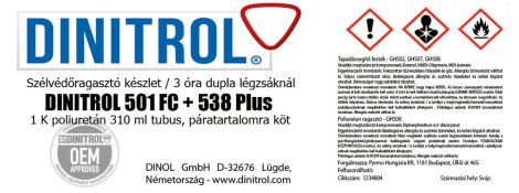 Szélvédőragasztó készlet DINITROL 501 FC + 538 Plus 30 ml