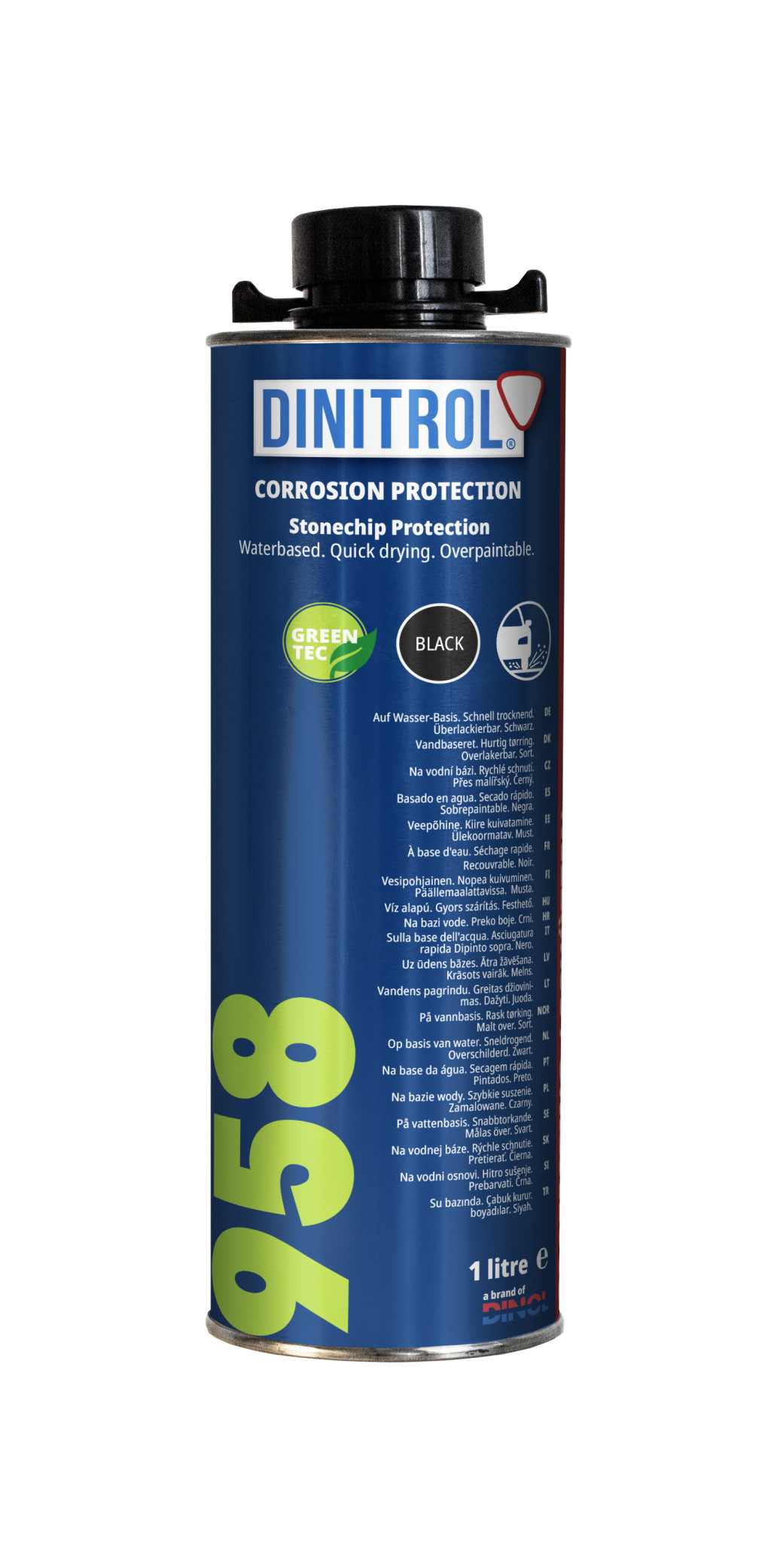 Image of DINITROL 958 Alváz- és kőfelverődésvédő fekete (vízbázis)
